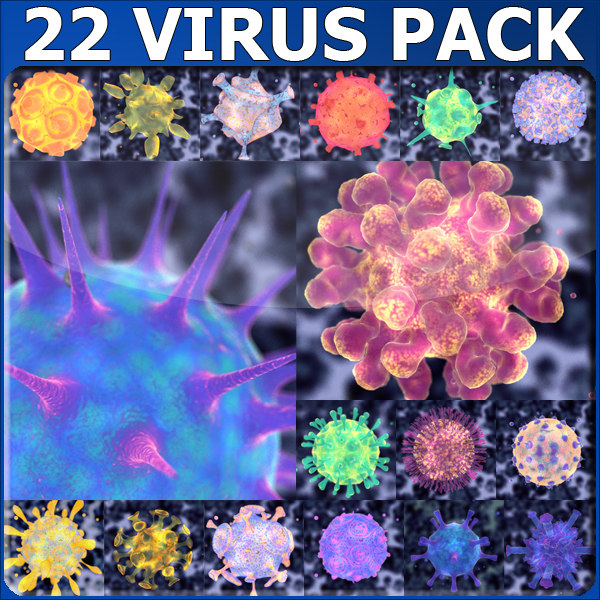 3d model of 22 micro - 22 Virus pack... by MichaelTaylor3D