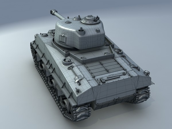 m4a3 sherman tank rigged 3d obj - M4A3 Sherman Tank full Rigged by alienpioneer