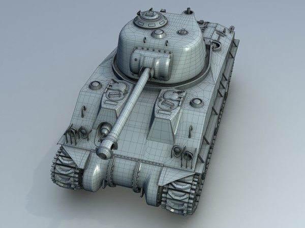 m4a3 sherman tank rigged 3d obj - M4A3 Sherman Tank full Rigged by alienpioneer