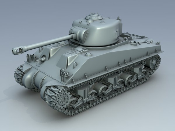 m4a3 sherman tank rigged 3d obj - M4A3 Sherman Tank full Rigged by alienpioneer