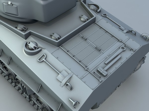 m4a3 sherman tank rigged 3d obj - M4A3 Sherman Tank full Rigged by alienpioneer