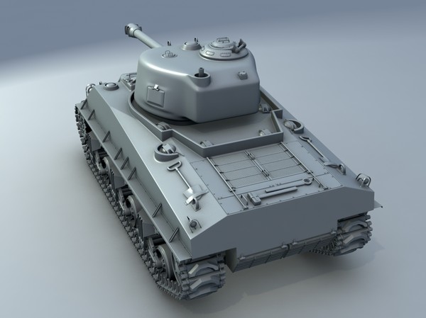 m4a3 sherman tank rigged 3d obj - M4A3 Sherman Tank full Rigged by alienpioneer