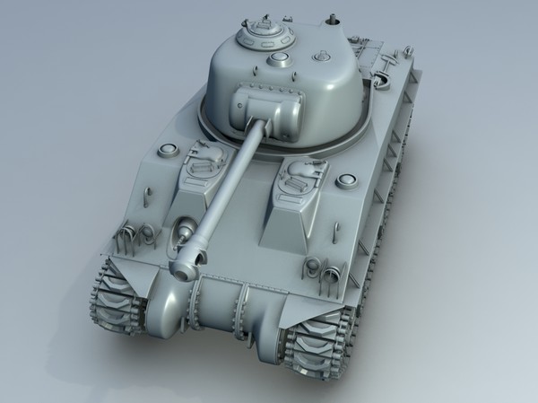 m4a3 sherman tank rigged 3d obj - M4A3 Sherman Tank full Rigged by alienpioneer