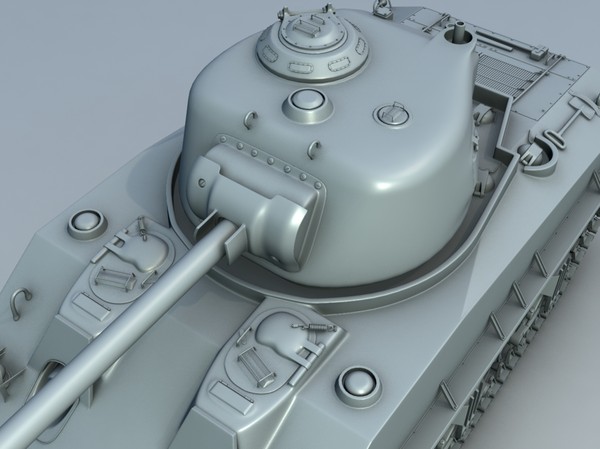 m4a3 sherman tank rigged 3d obj - M4A3 Sherman Tank full Rigged by alienpioneer