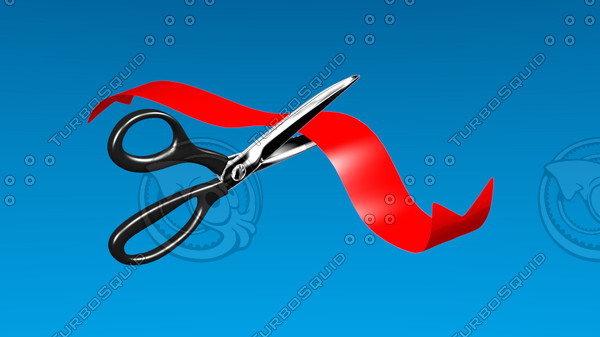 scissors ribbon cutting 3d model - Scissors Ribbon Cutting by JLullie