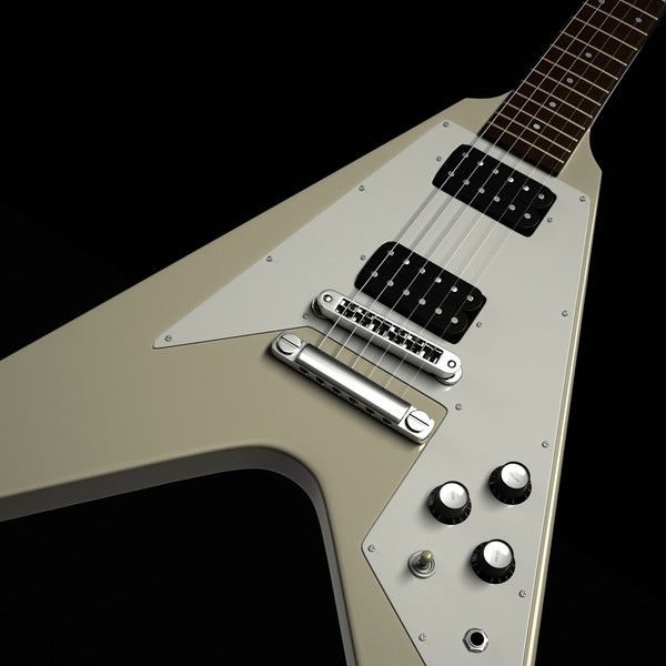 gibson flying v electric guitar 3ds - Gibson Flying V Electric Guitar by RomanPritulyak