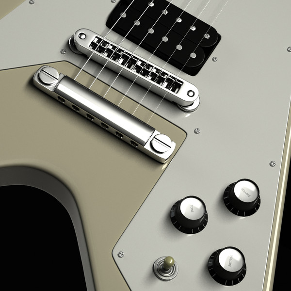 gibson flying v electric guitar 3ds - Gibson Flying V Electric Guitar by RomanPritulyak