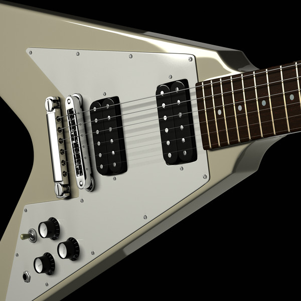 gibson flying v electric guitar 3ds - Gibson Flying V Electric Guitar by RomanPritulyak