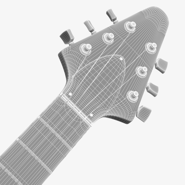 gibson flying v electric guitar 3ds - Gibson Flying V Electric Guitar by RomanPritulyak