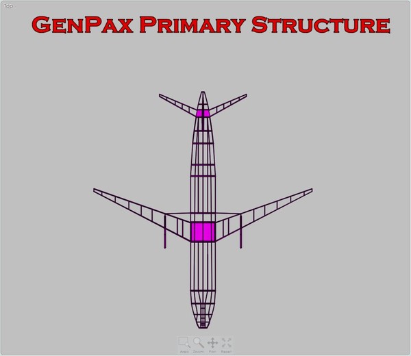 generic aircraft structural size 3d dxf - Generic Mid Size Passenger Aircraft Structural Model by RodgerSaintJohn