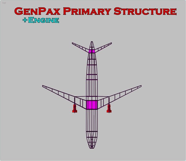 generic aircraft structural size 3d dxf - Generic Mid Size Passenger Aircraft Structural Model by RodgerSaintJohn