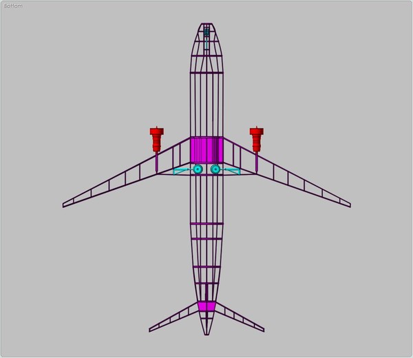 generic aircraft structural size 3d dxf - Generic Mid Size Passenger Aircraft Structural Model by RodgerSaintJohn