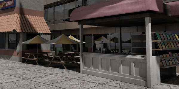 3d shopping center city block - High Res Shopping Center City Block by dastolidigital