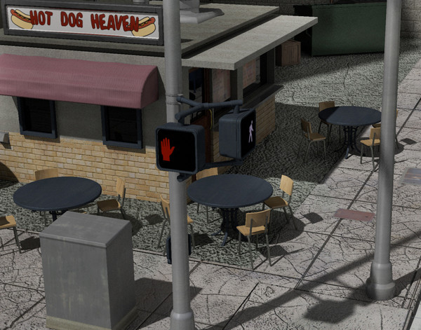 3d shopping center city block - High Res Shopping Center City Block by dastolidigital