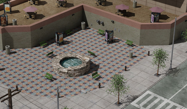 3d shopping center city block - High Res Shopping Center City Block by dastolidigital