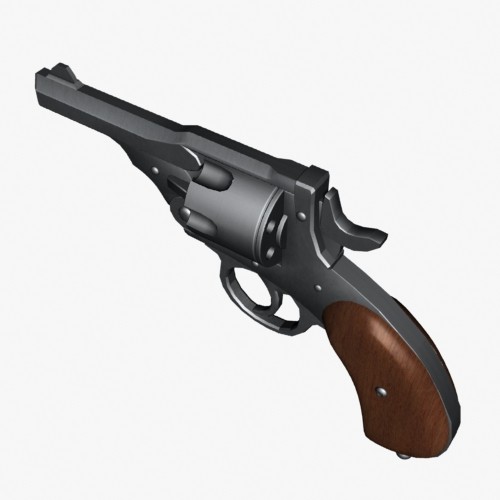 revolver pistol 3d model - Webley by mostlysquare