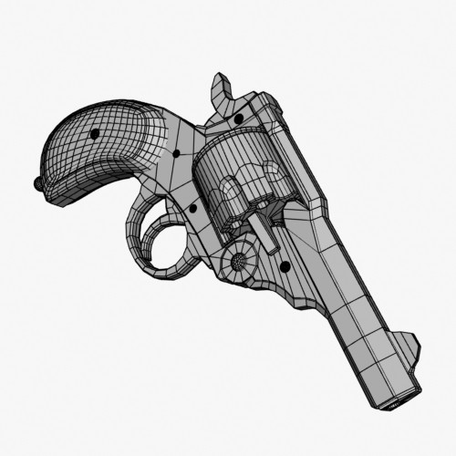 revolver pistol 3d model - Webley by mostlysquare