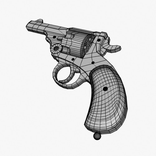revolver pistol 3d model - Webley by mostlysquare