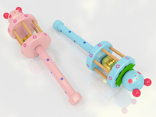 3d rattle child materials model - Baby toy Rattle by 3DmakeWork