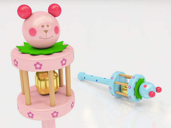 3d rattle child materials model - Baby toy Rattle by 3DmakeWork