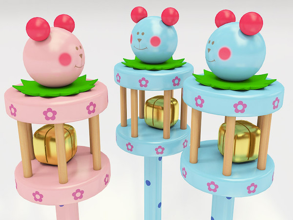 3d rattle child materials model - Baby toy Rattle by 3DmakeWork
