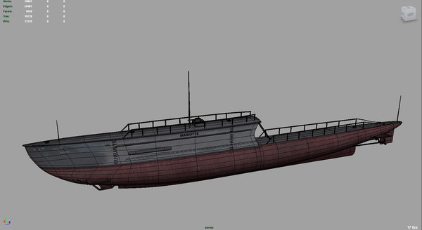 canakkale war 3d model - Mariotte 1911 Submarine by ShaderCo