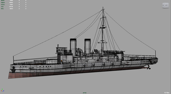 3d model battleship mesudiye - Mesudiye Battleship by ShaderCo