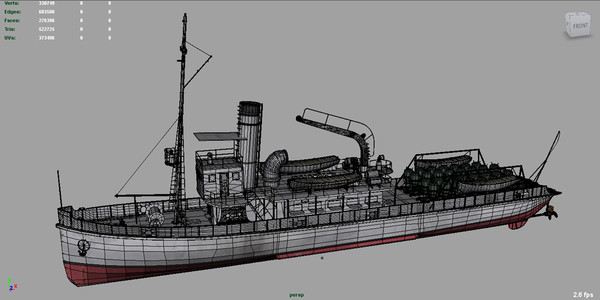 3d nusret model - Nusret Mine Ship by ShaderCo