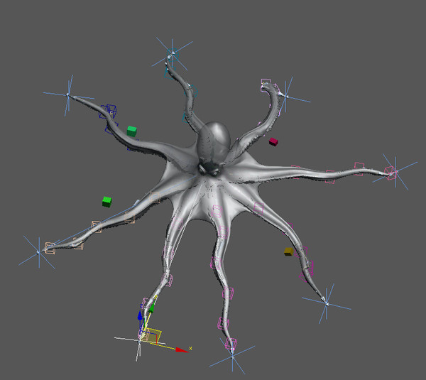 rigged octopus 3d model - Rigged Octopus... by NONECG