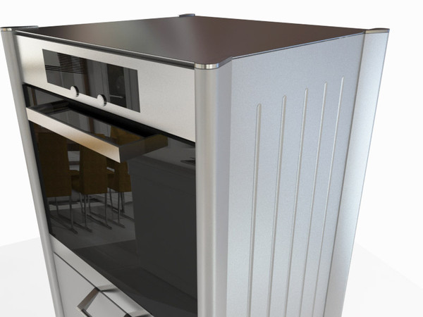 3d dxf unit oven bulthaup - Bulthaup mobile kitchen unit with oven by 3DmakeWork