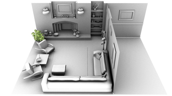 room living 3d ma - Living Room by KeremGogus