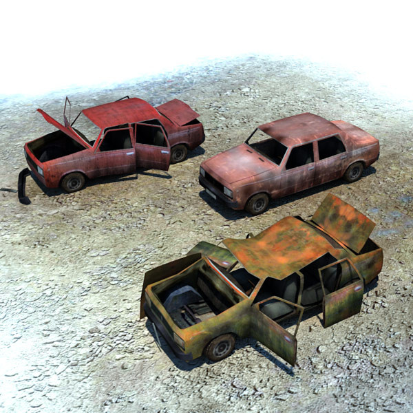 3d ready wrecked car ruins model - Wreck wrecked car ruined wreak by 3D_Multimedia