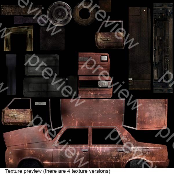 3d ready wrecked car ruins model - Wreck wrecked car ruined wreak by 3D_Multimedia