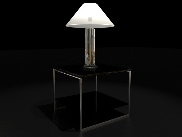 table lamp mle 3d max - MLE lamp with table by 3DmakeWork