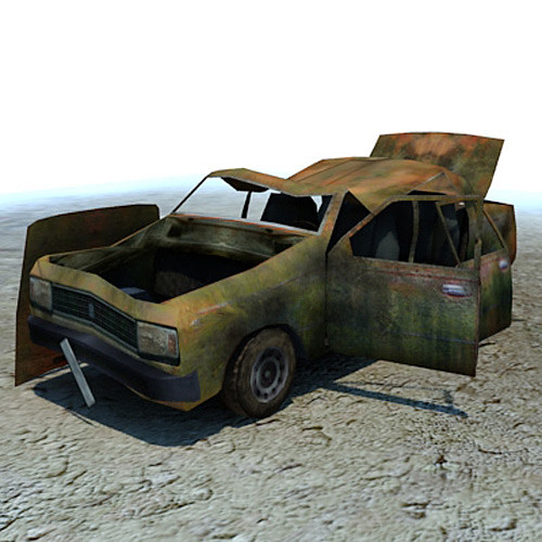 3d ready wrecked car ruins model - Wreck wrecked car ruined wreak by 3D_Multimedia