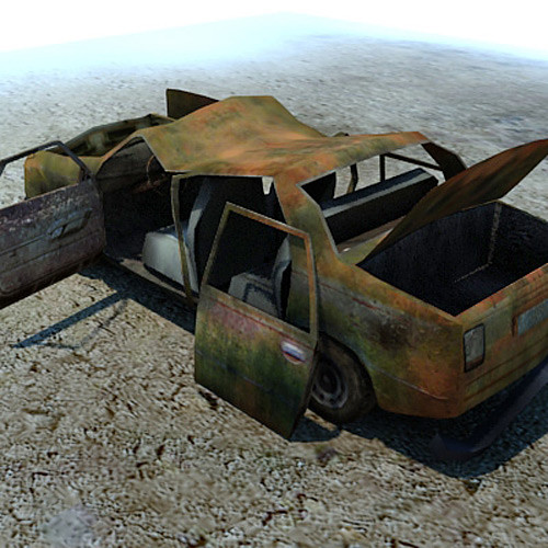 3d ready wrecked car ruins model - Wreck wrecked car ruined wreak by 3D_Multimedia
