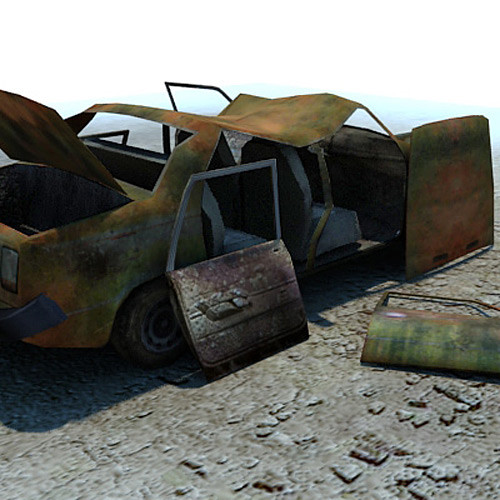 3d ready wrecked car ruins model - Wreck wrecked car ruined wreak by 3D_Multimedia