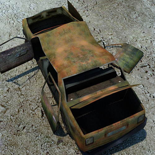 3d ready wrecked car ruins model - Wreck wrecked car ruined wreak by 3D_Multimedia