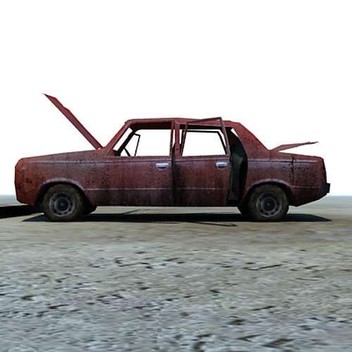 3d ready wrecked car ruins model - Wreck wrecked car ruined wreak by 3D_Multimedia