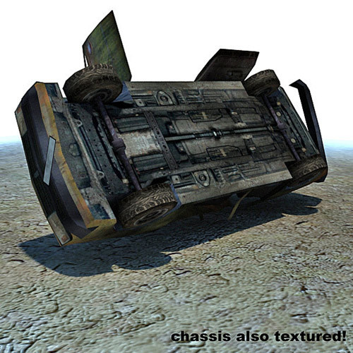 3d ready wrecked car ruins model - Wreck wrecked car ruined wreak by 3D_Multimedia