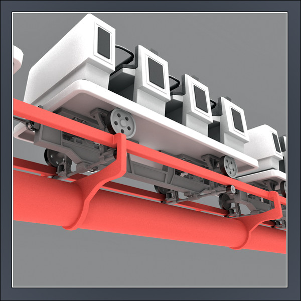 3d model roller coaster train - Roller Coaster Train by Tornado Studio