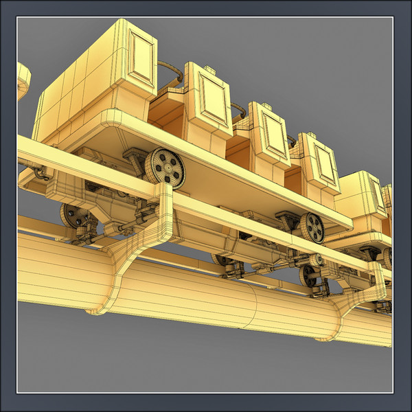 3d model roller coaster train - Roller Coaster Train by Tornado Studio