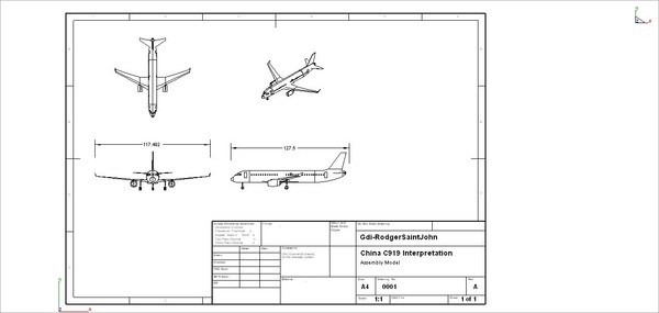 3d china c919 aircraft assembly - China C919 Aircraft Assembly Model by RodgerSaintJohn