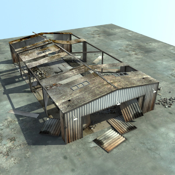 3ds max derelict warehouse ruined buildings - Ruined Warehouse Ruined by 3D_Multimedia