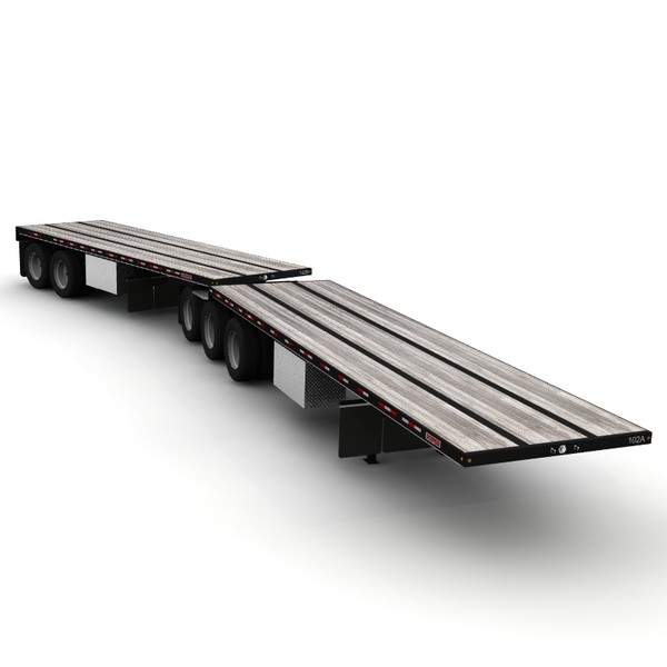 trailer doepker flatbed 3d lwo - Doepker Flatbed b- train by bansheewoj