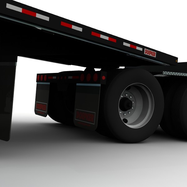 trailer doepker flatbed 3d lwo - Doepker Flatbed b- train by bansheewoj