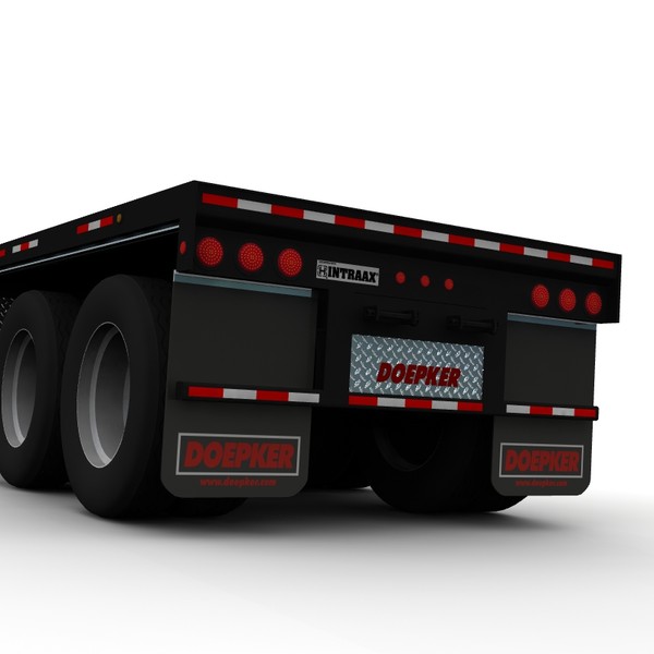 trailer doepker flatbed 3d lwo - Doepker Flatbed b- train by bansheewoj