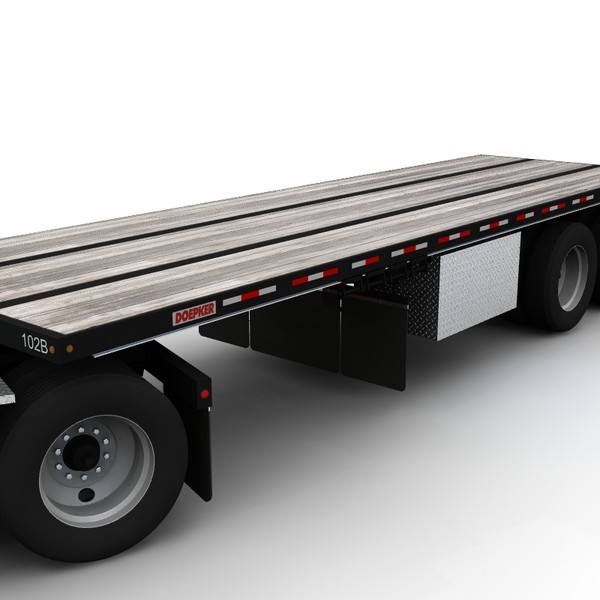 trailer doepker flatbed 3d lwo - Doepker Flatbed b- train by bansheewoj
