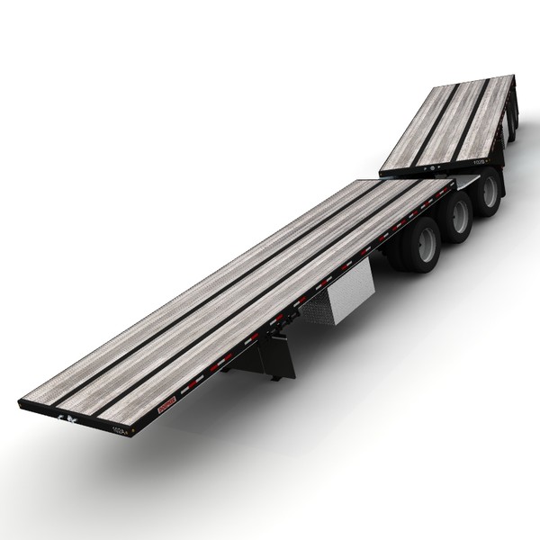 trailer doepker flatbed 3d lwo - Doepker Flatbed b- train by bansheewoj