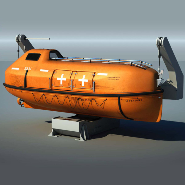 3d lifeboat davit model - Davit Lifeboat by Ebal Studios